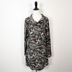 SKFK Skunkfunk Size M Womens Nikole Floral Print Shirt Dress Sustainable Fashion